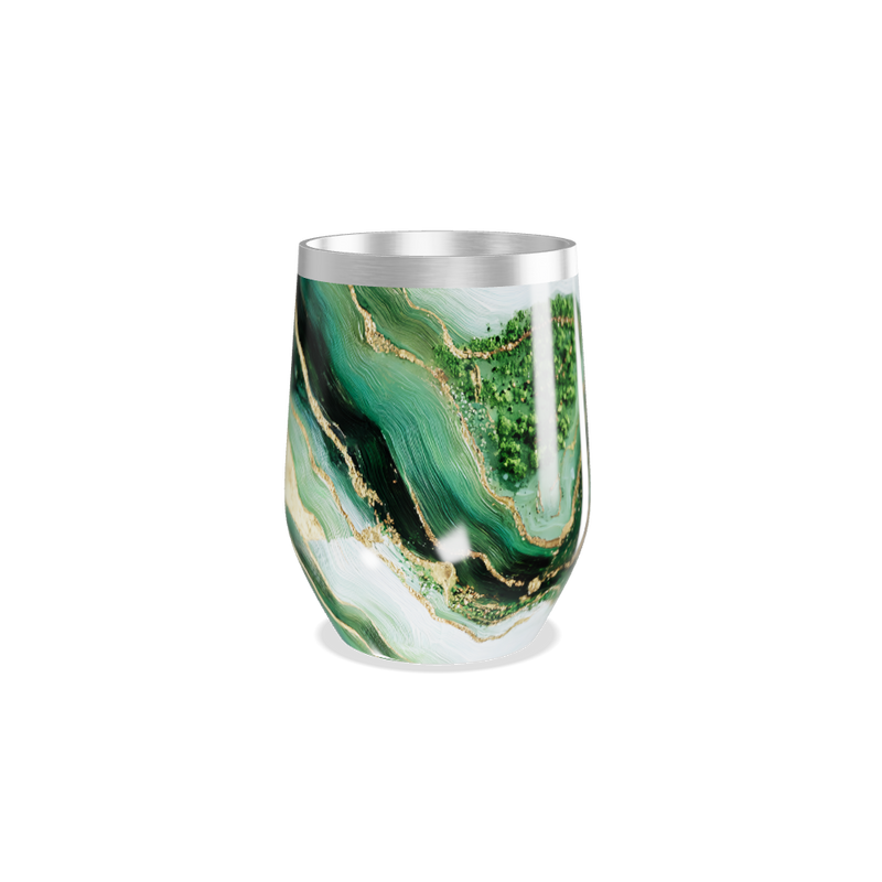 Copo Térmico Slim - Verde Mármore Elegante