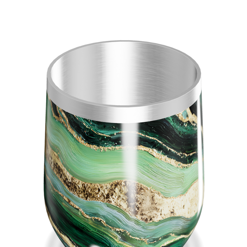 Copo Térmico Slim - Verde Mármore Elegante