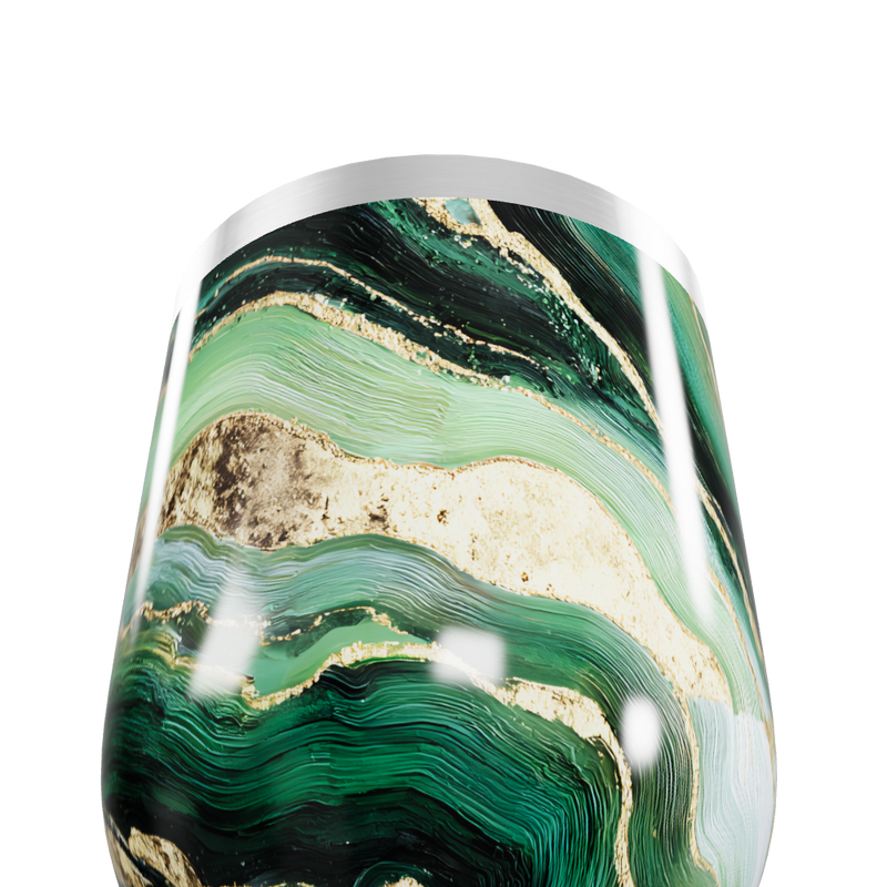 Copo Térmico Slim - Verde Mármore Elegante