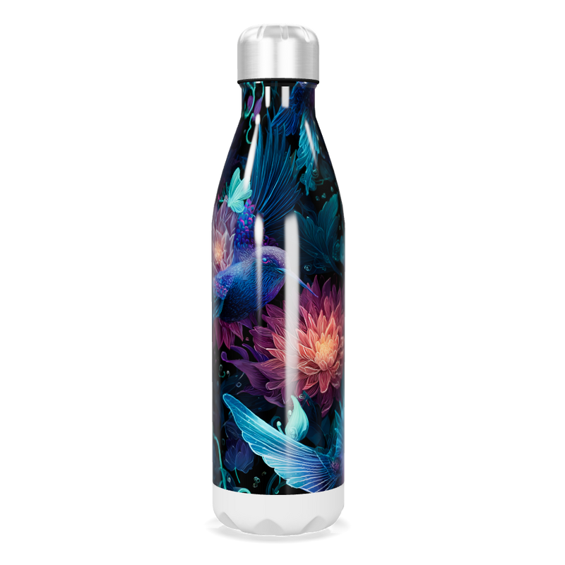 Garrafa Inox - Estampa Floral Azul