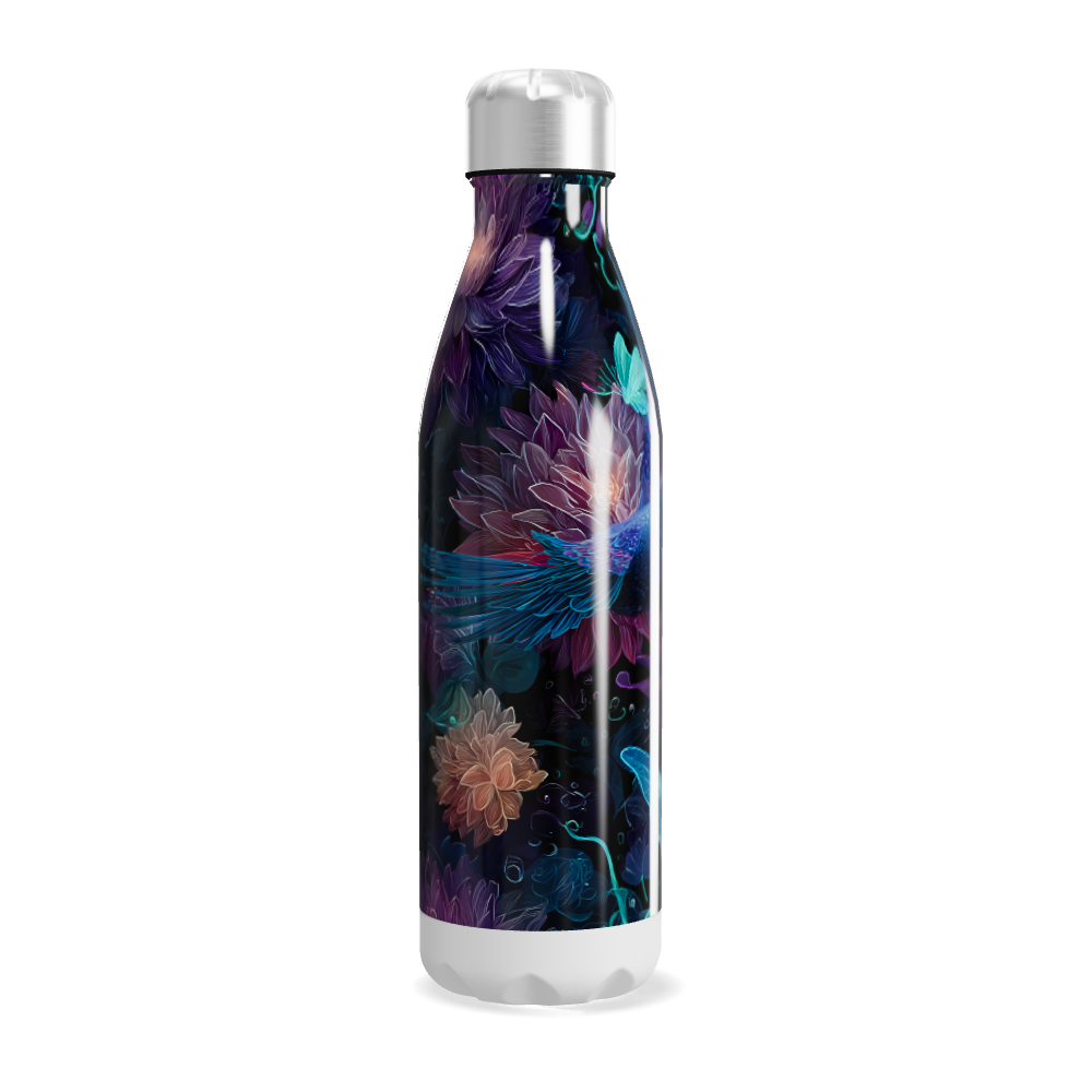 Garrafa Inox - Estampa Floral Azul