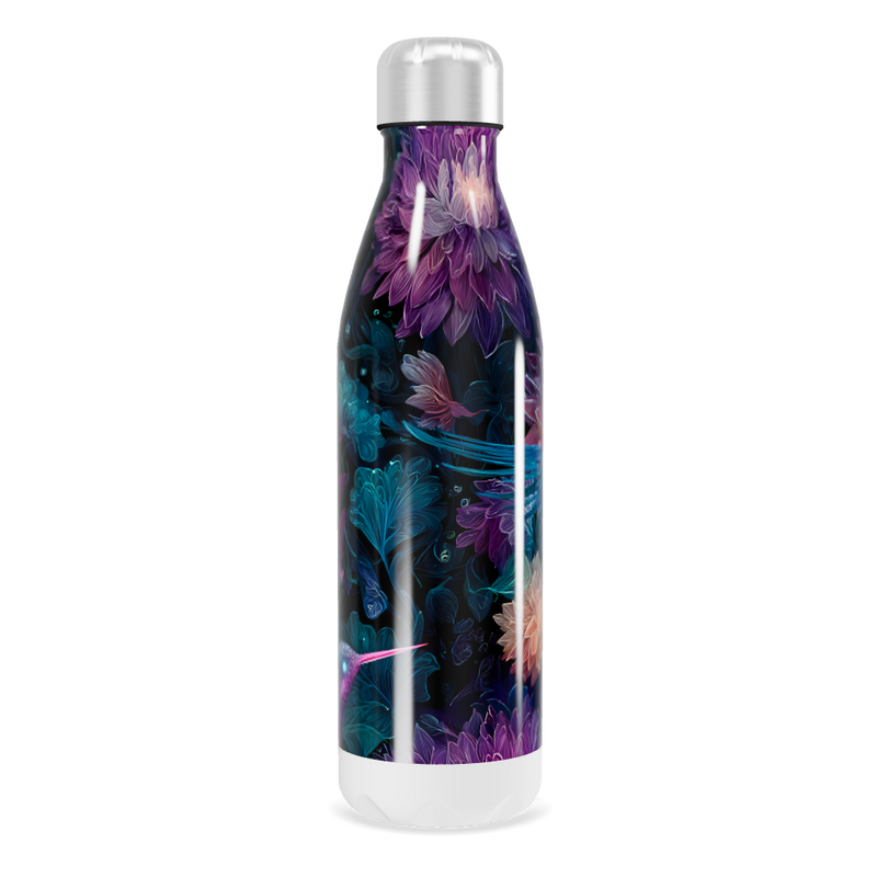 Garrafa Inox - Estampa Floral Azul