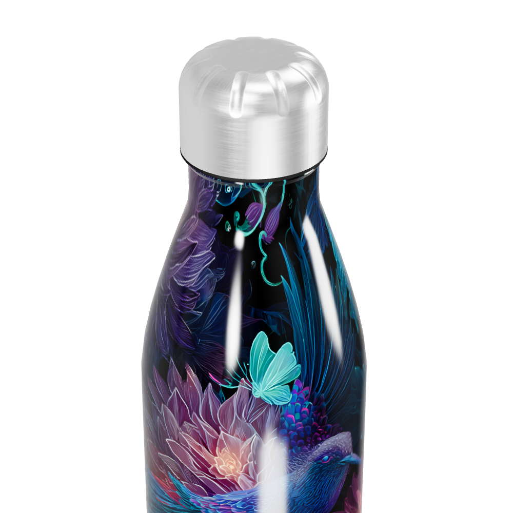 Garrafa Inox - Estampa Floral Azul