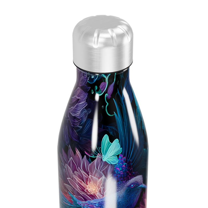 Garrafa Inox - Estampa Floral Azul