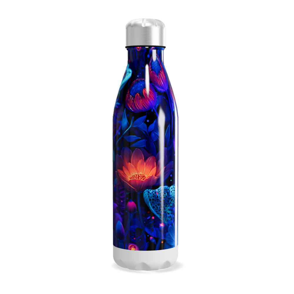 Garrafa Inox - Floral Azul