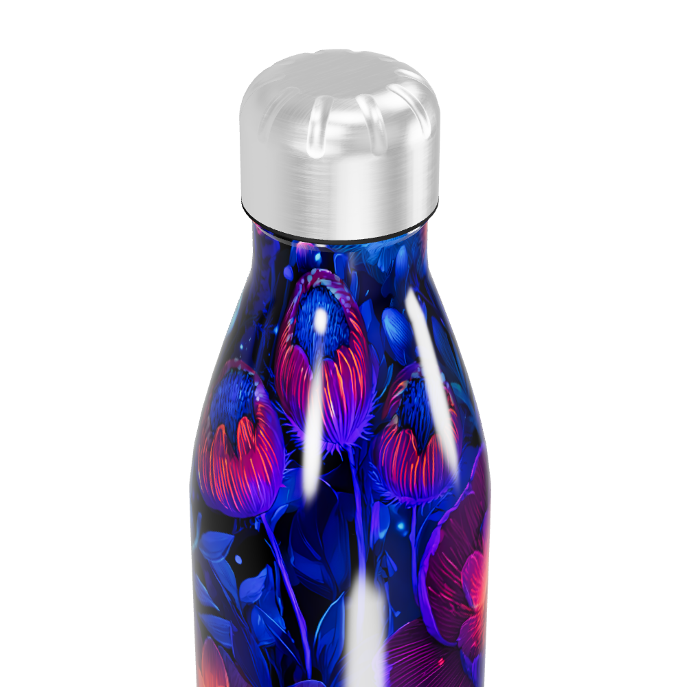 Garrafa Inox - Floral Azul