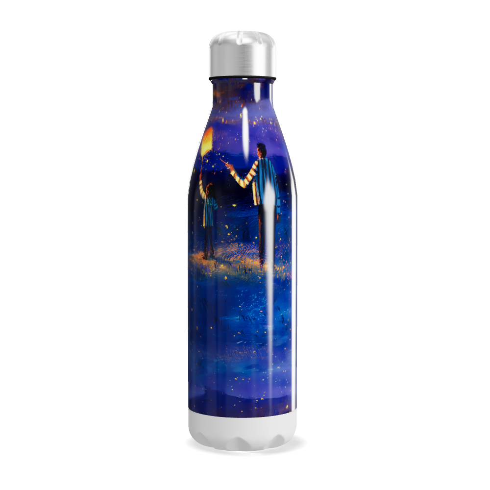 Garrafa Inox - Estampa Galáxia Azul