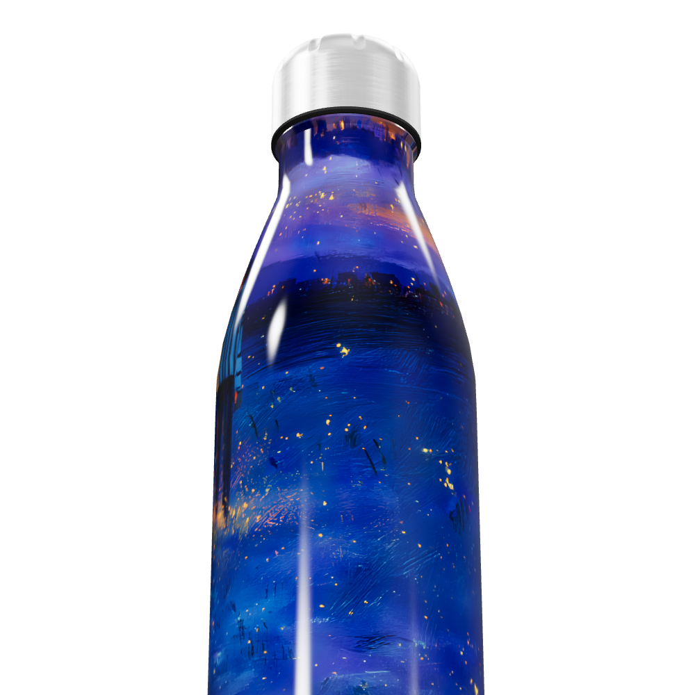 Garrafa Inox - Estampa Galáxia Azul