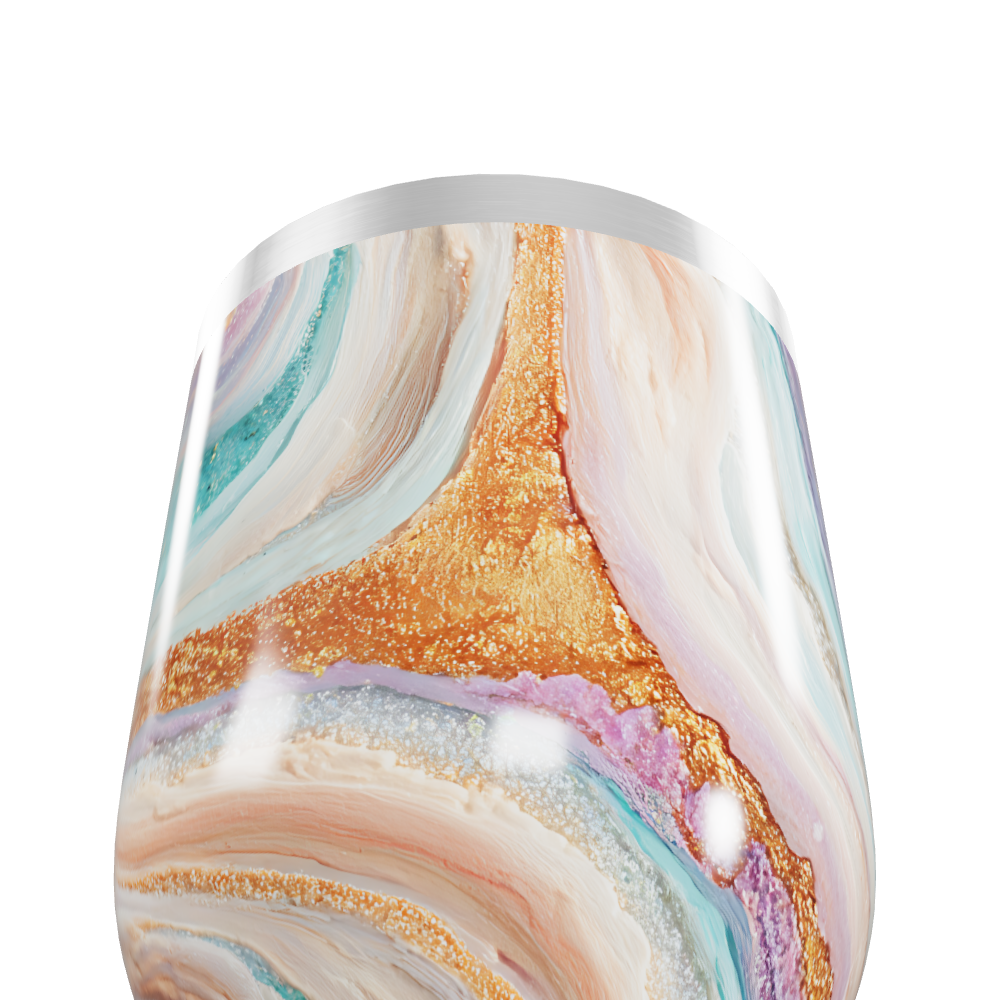 Copo Térmico Slim - Mármore Multicolorido Inox