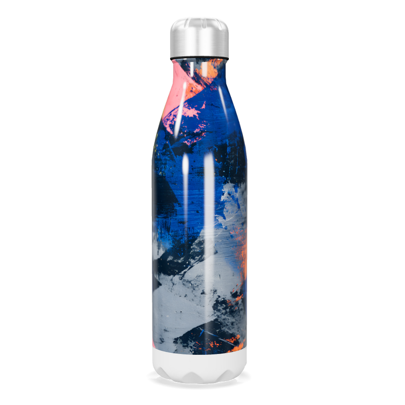 Garrafa Inox - Estampa Azul e Laranja