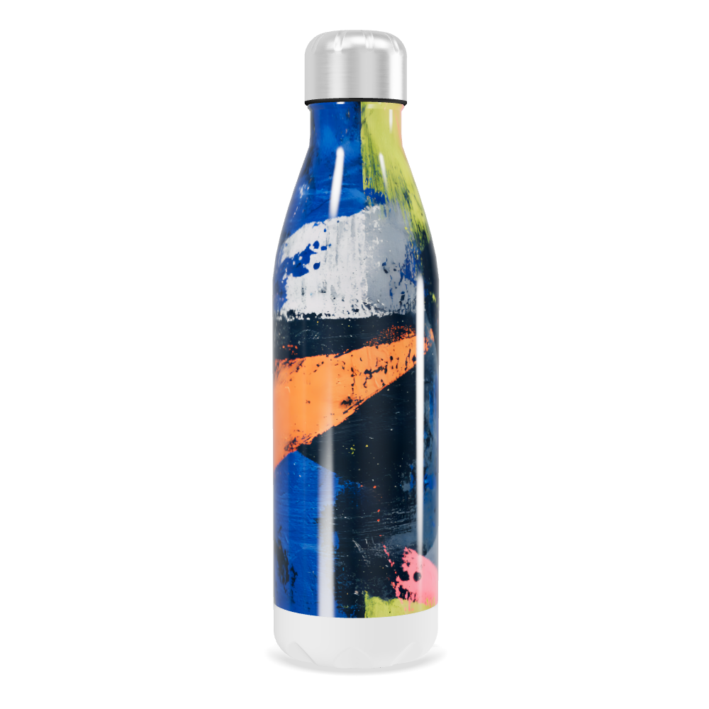 Garrafa Inox - Estampa Azul e Laranja