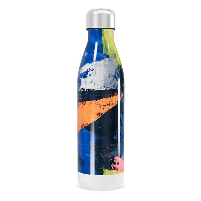 Garrafa Inox - Estampa Azul e Laranja