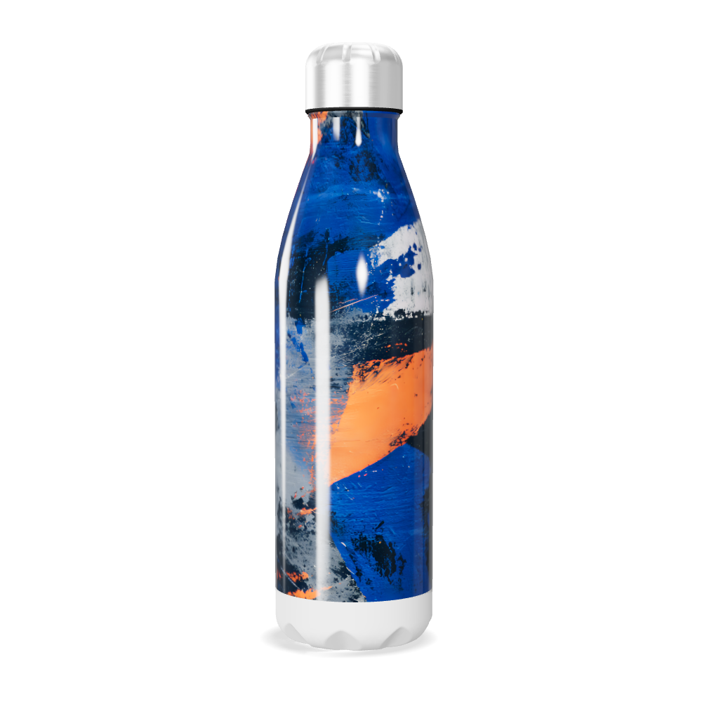 Garrafa Inox - Estampa Azul e Laranja