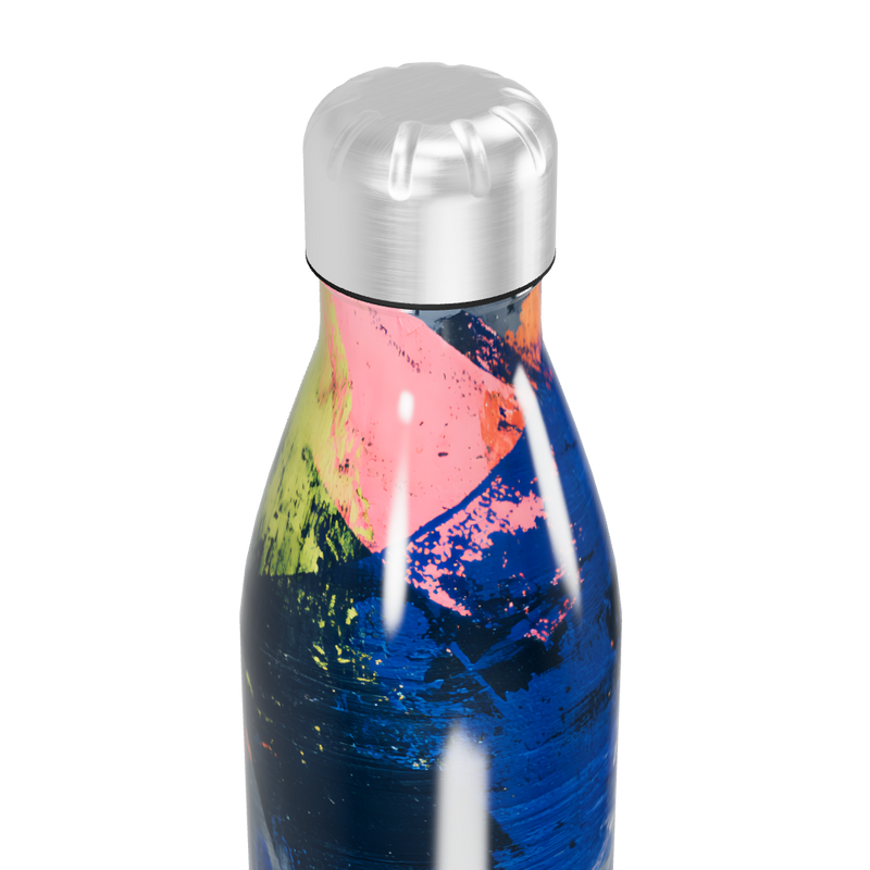 Garrafa Inox - Estampa Azul e Laranja