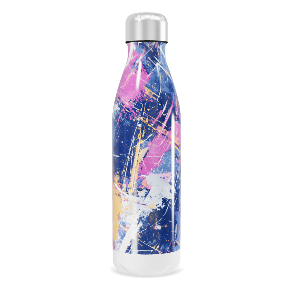 Garrafa Inox - Estampa Abstrata Colorida