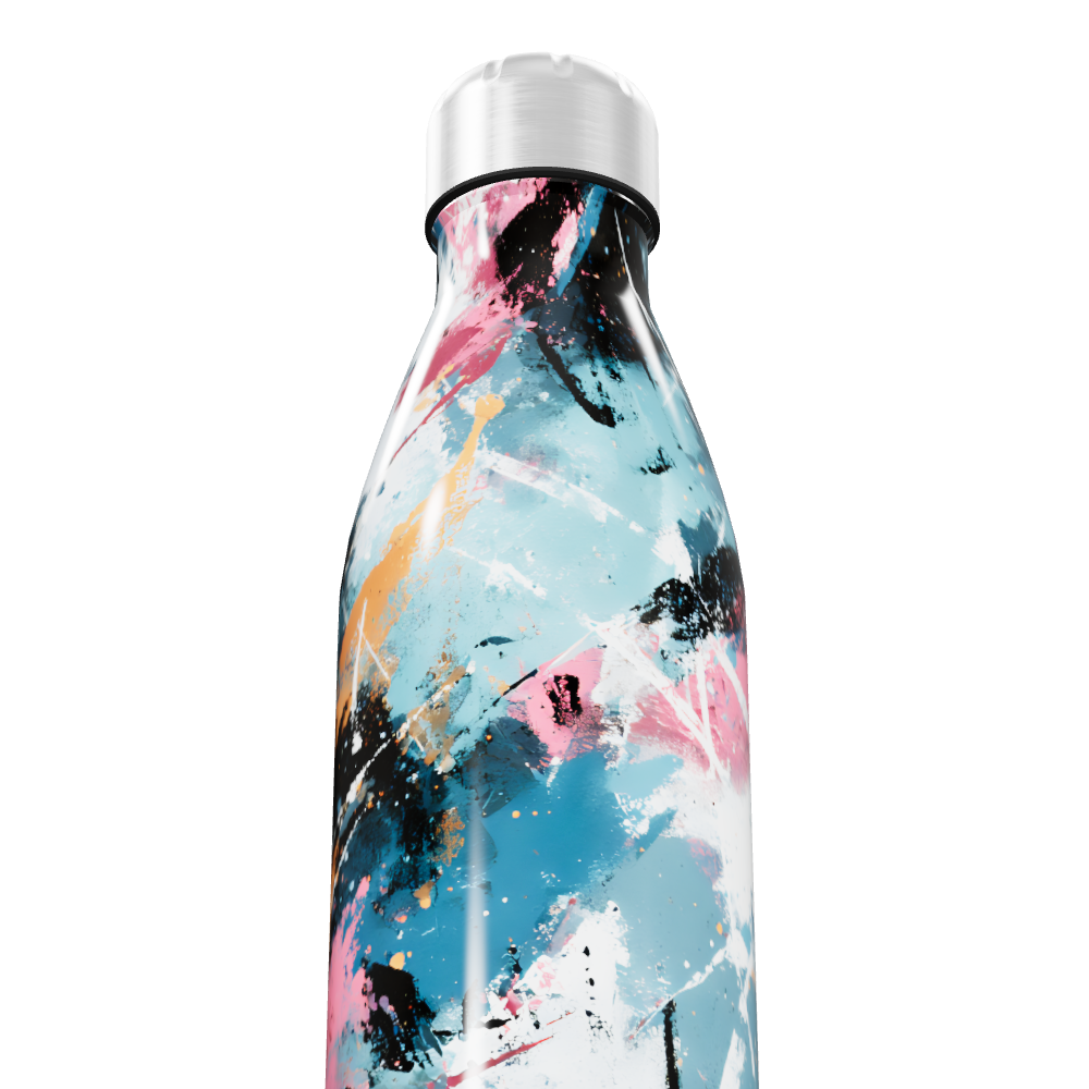 Garrafa Inox - Estampa Colorida Abstrata
