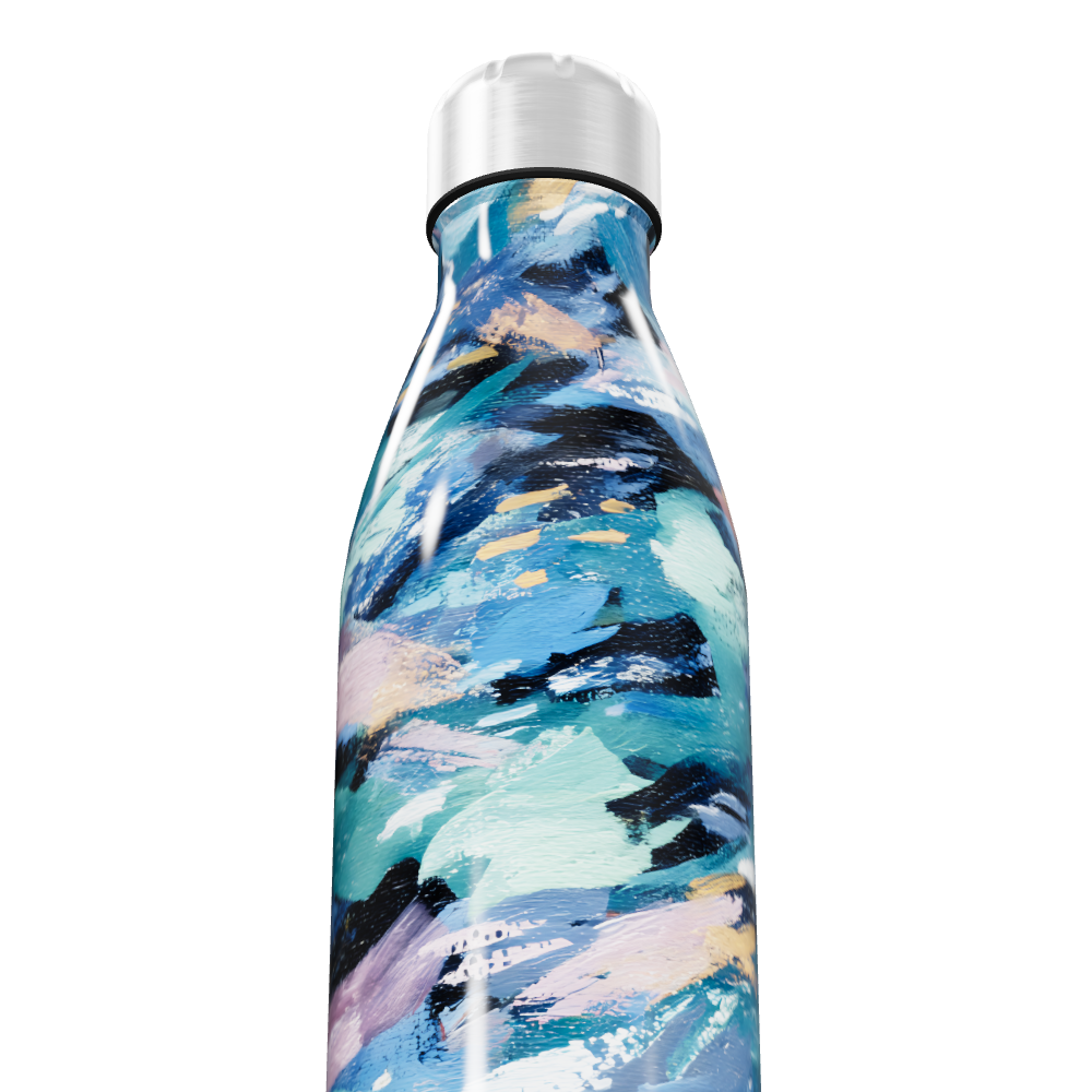 Garrafa Inox - Estampa Abstrata Colorida