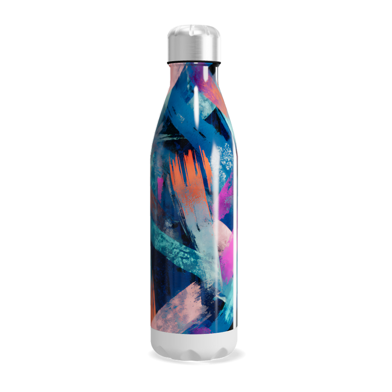 Garrafa Inox - Estampa Abstrata Colorida