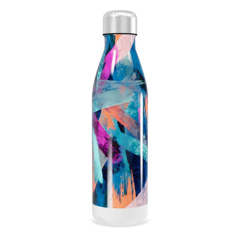 Garrafa Inox - Estampa Abstrata Colorida