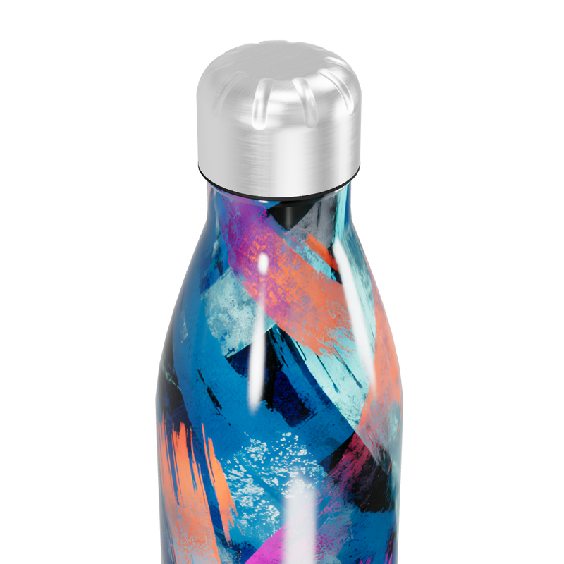Garrafa Inox - Estampa Abstrata Colorida