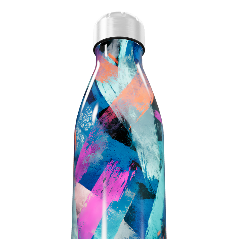 Garrafa Inox - Estampa Abstrata Colorida