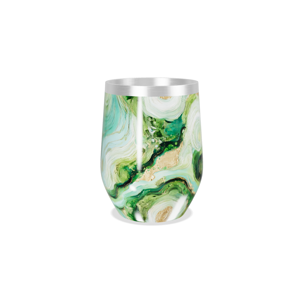 Copo Térmico Slim - Verde Mármore Aço Inox