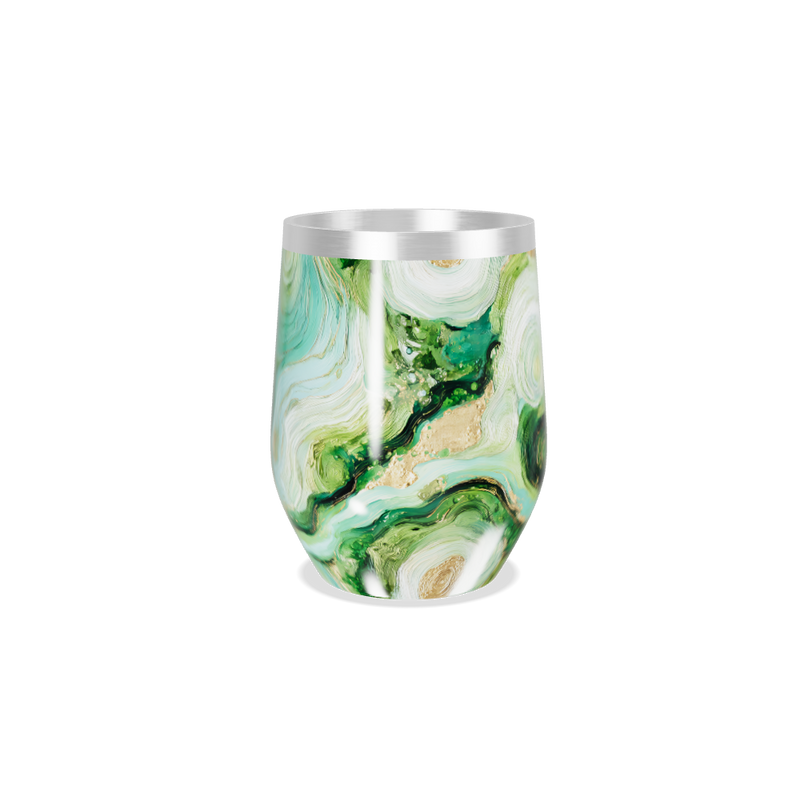 Copo Térmico Slim - Verde Mármore Aço Inox