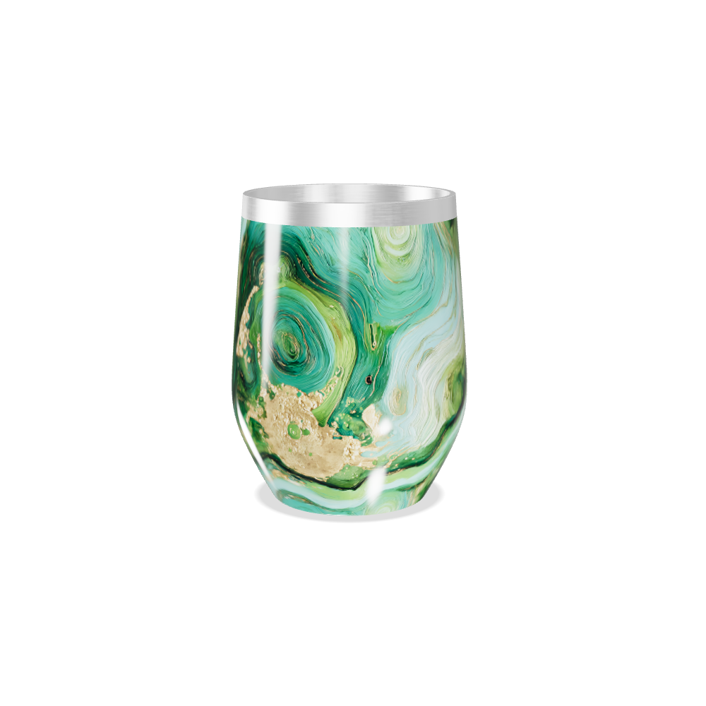 Copo Térmico Slim - Verde Mármore Aço Inox