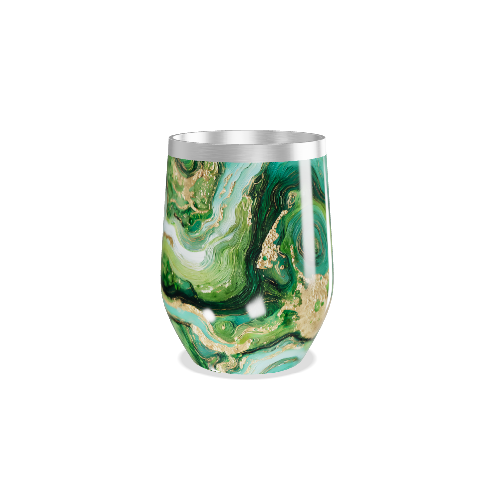 Copo Térmico Slim - Verde Mármore Aço Inox