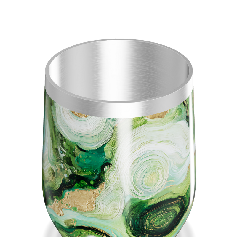 Copo Térmico Slim - Verde Mármore Aço Inox