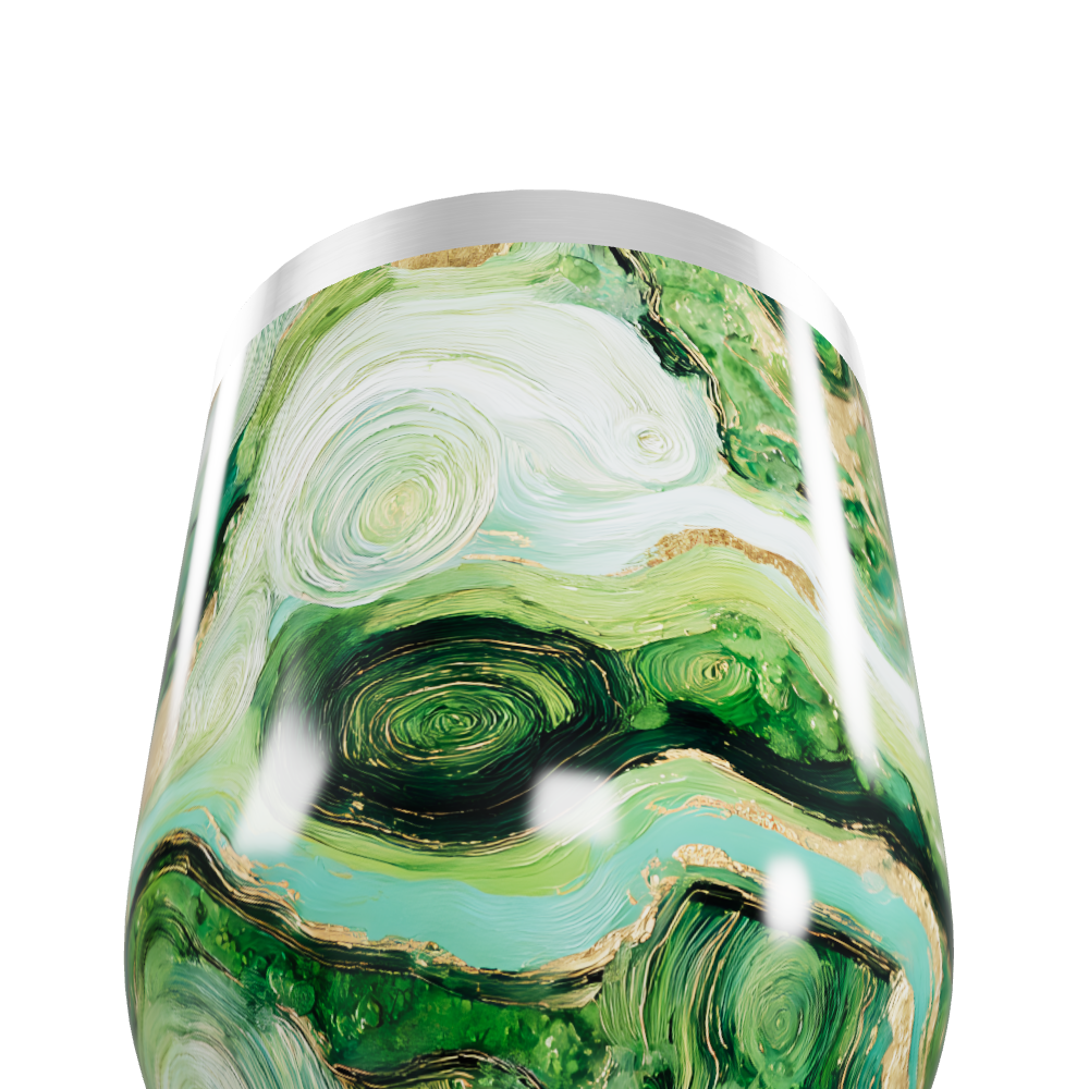 Copo Térmico Slim - Verde Mármore Aço Inox