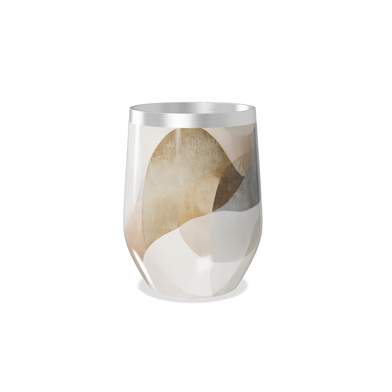 Copo Térmico Slim - Abstrato Bege Aço Inox