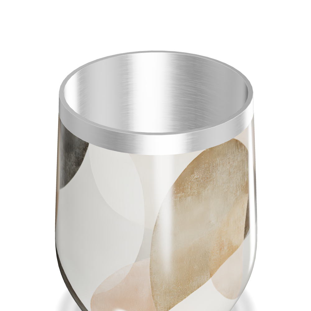 Copo Térmico Slim - Abstrato Bege Aço Inox