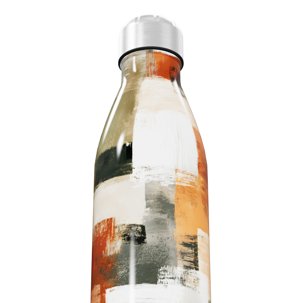 Garrafa Inox Estampa Abstrata Colorida