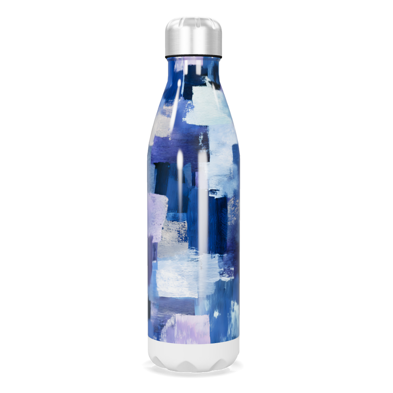 Garrafa Inox - Estampa Azul Artística