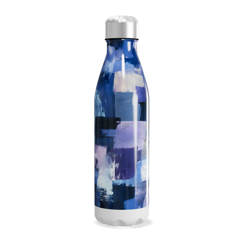 Garrafa Inox - Estampa Azul Artística