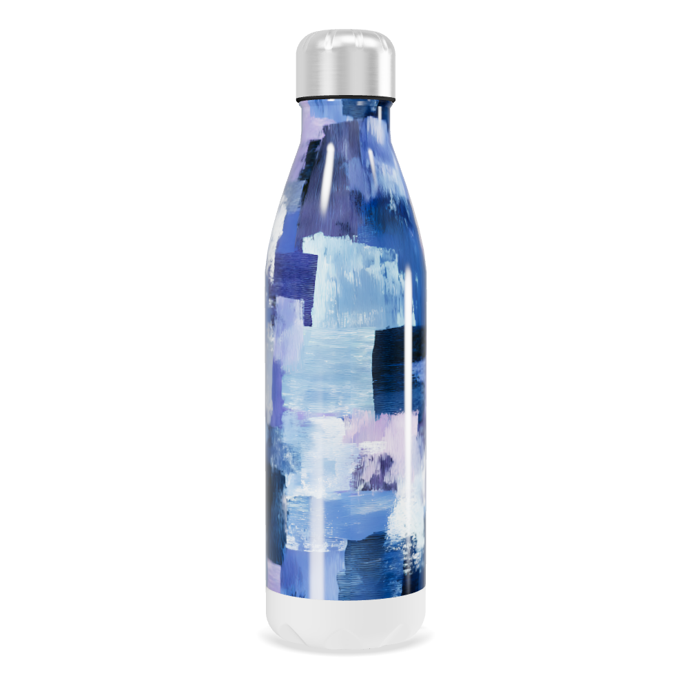 Garrafa Inox - Estampa Azul Artística