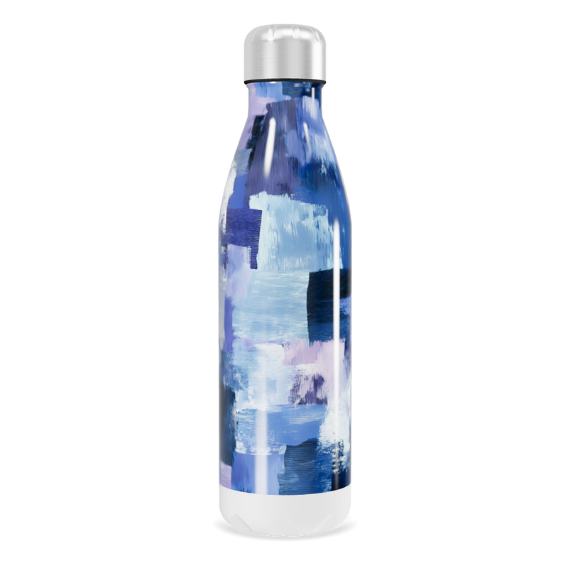 Garrafa Inox - Estampa Azul Artística