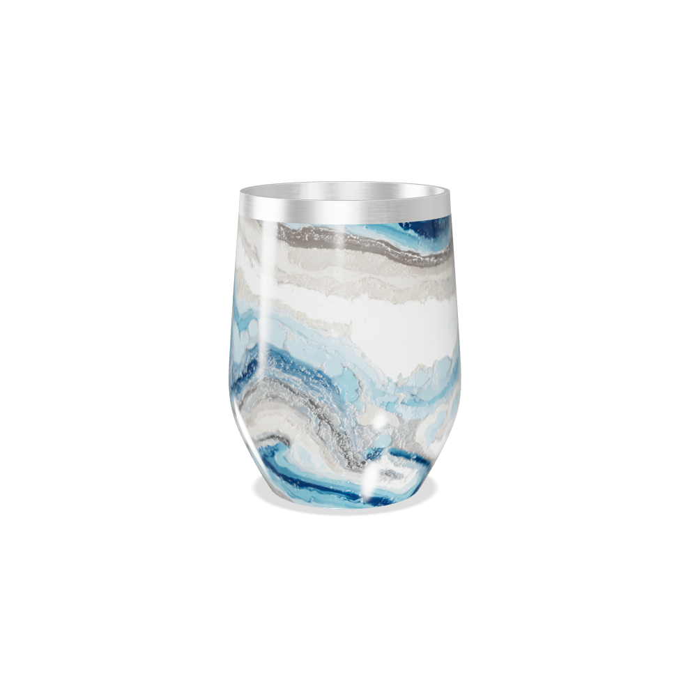 Copo Térmico Slim - Mármore Azul e Branco