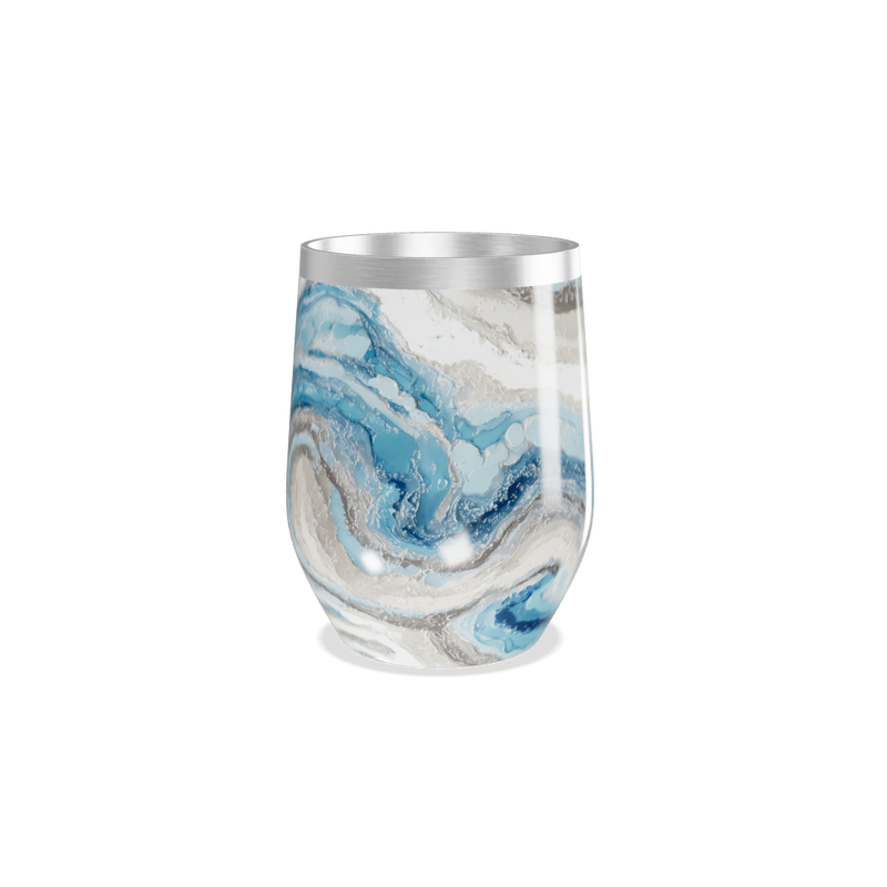 Copo Térmico Slim - Mármore Azul e Branco