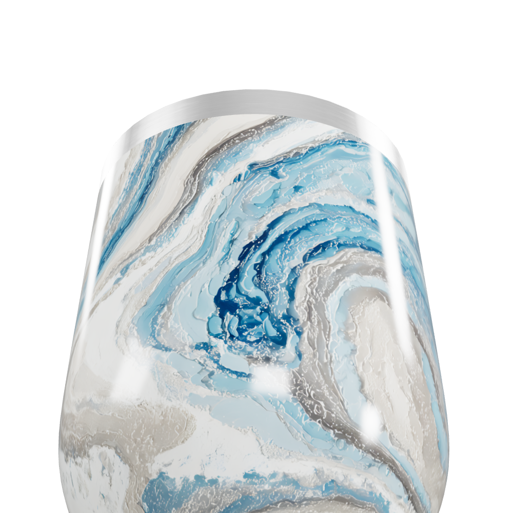 Copo Térmico Slim - Mármore Azul e Branco