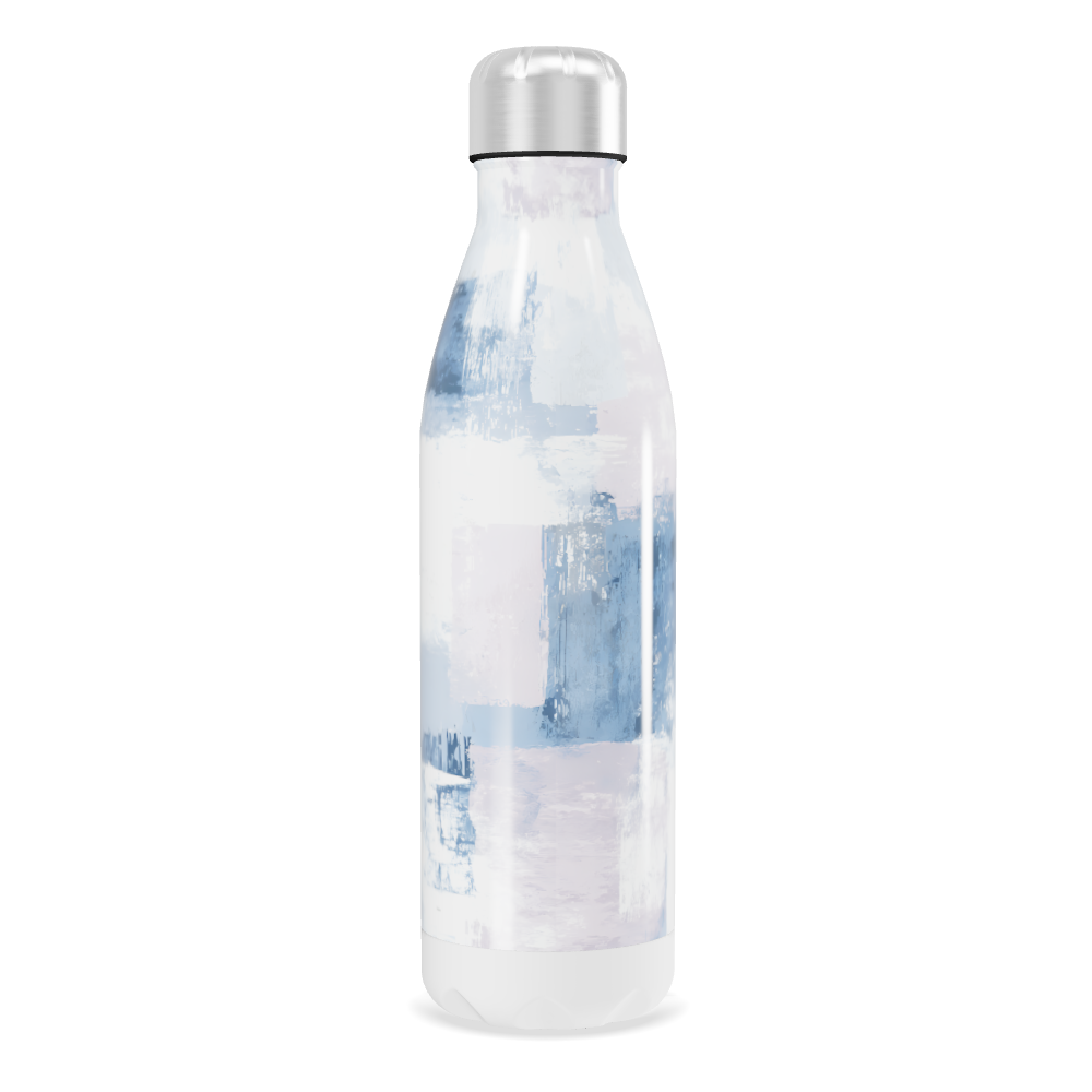 Garrafa Inox - Branco com efeito marmorizado