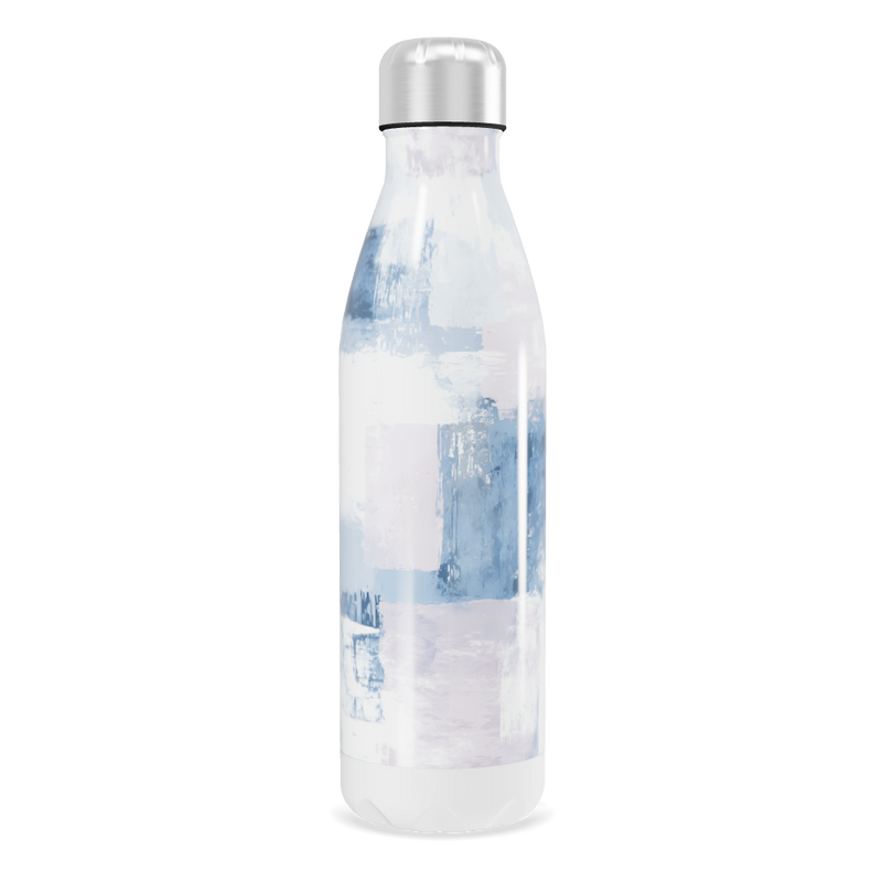 Garrafa Inox - Branco com efeito marmorizado