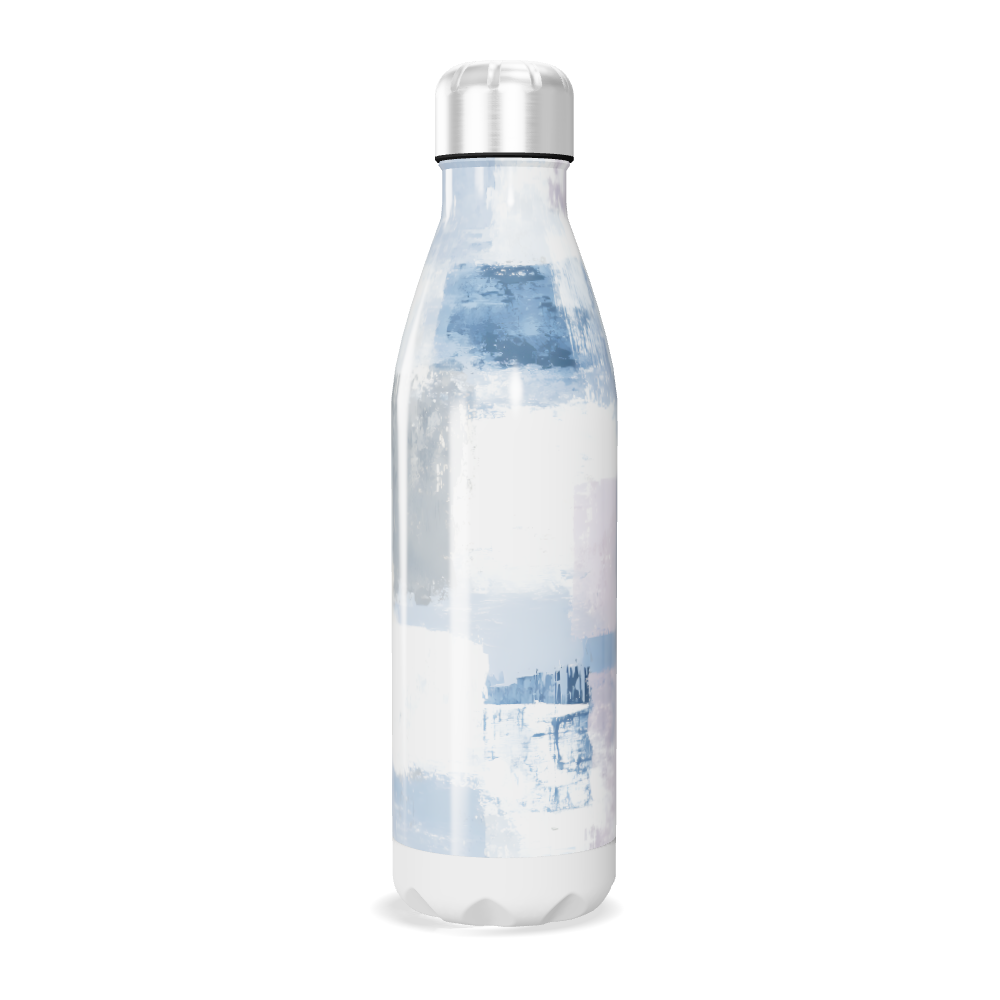 Garrafa Inox - Branco com efeito marmorizado