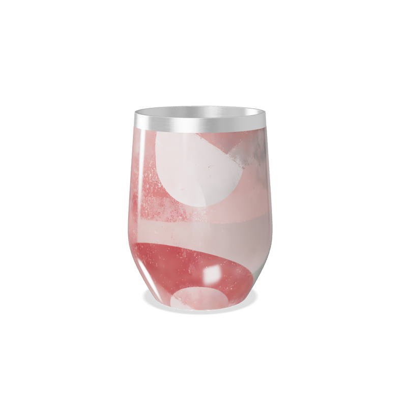 Copo Térmico Slim - Rosa com Estampa Abstrata