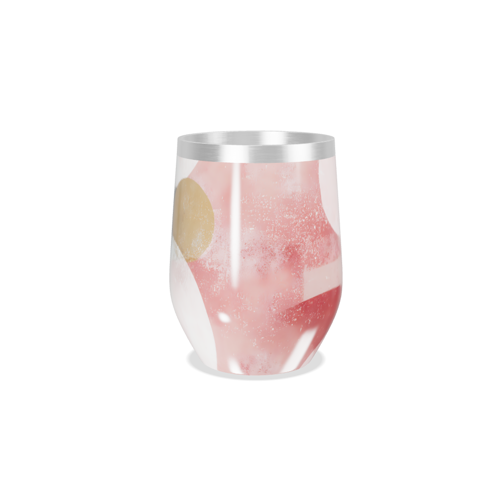 Copo Térmico Slim - Rosa com Estampa Abstrata