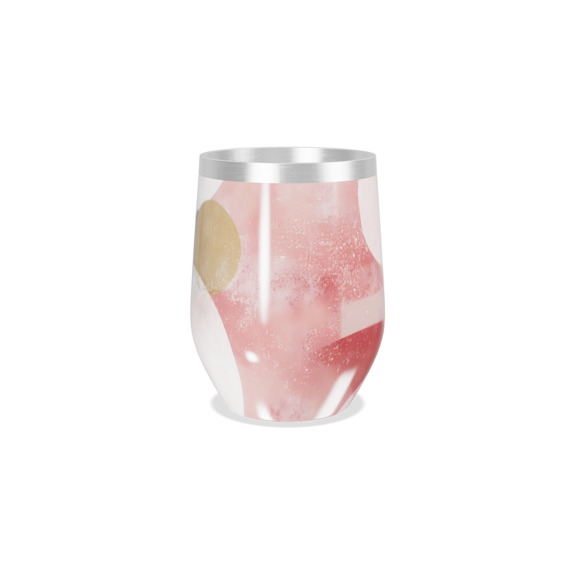 Copo Térmico Slim - Rosa com Estampa Abstrata