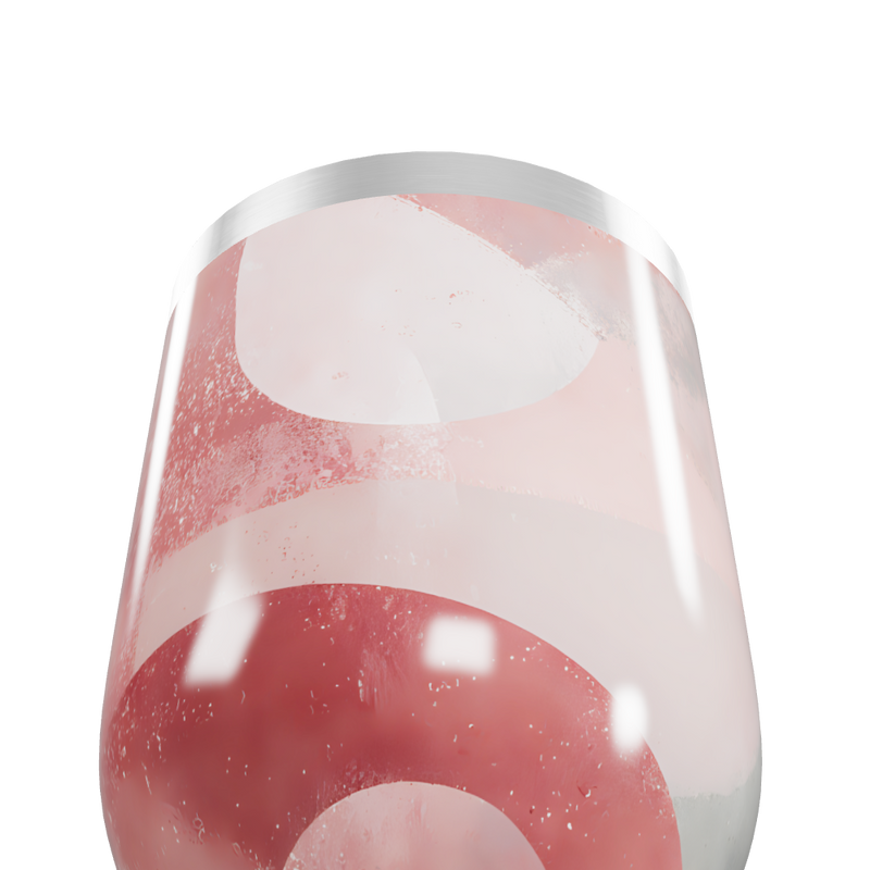 Copo Térmico Slim - Rosa com Estampa Abstrata