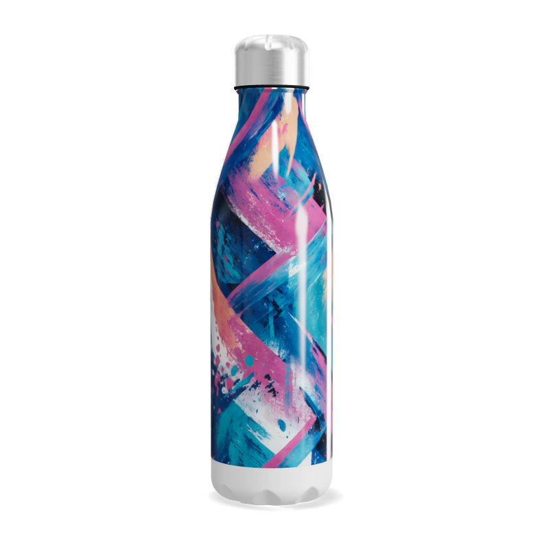 Garrafa Inox - Estampa Abstrata Colorida