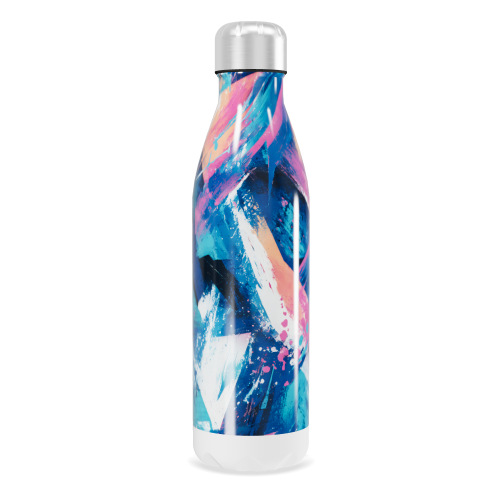 Garrafa Inox - Estampa Abstrata Colorida